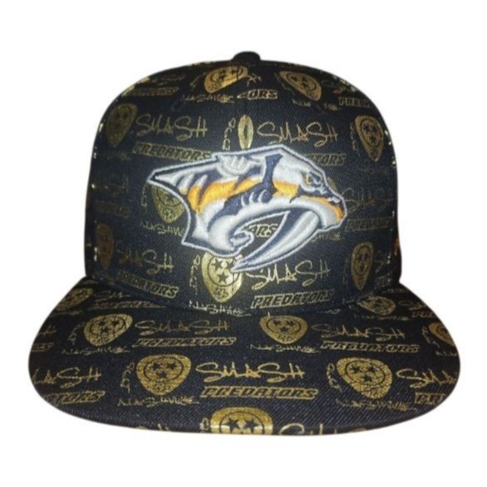 Nashville Predators Zephyr Snapback Hat Arena Exclusive Black Gold NHL